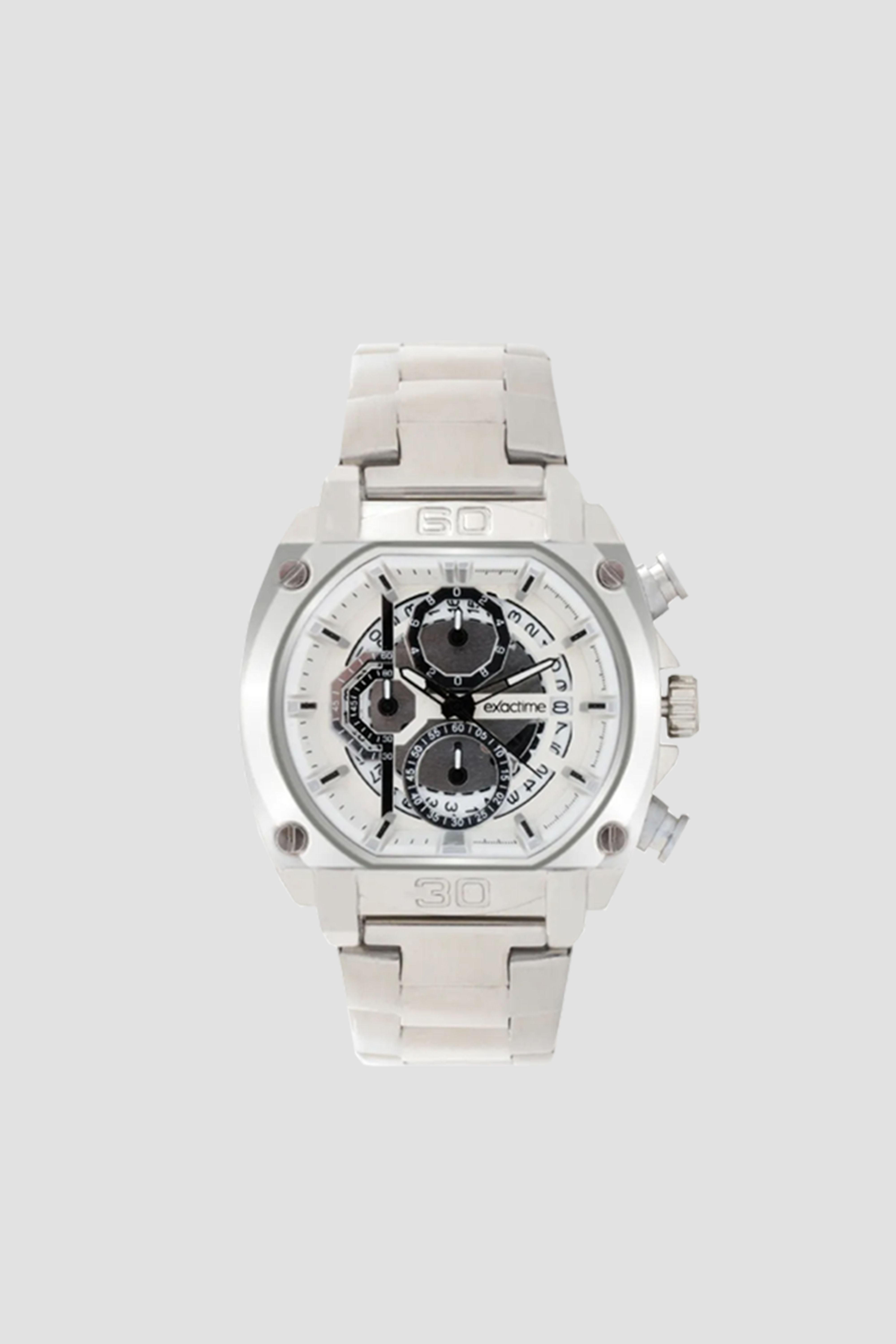 EXACTIME-QUARZO-ACERO-BLANCO-NEGRO